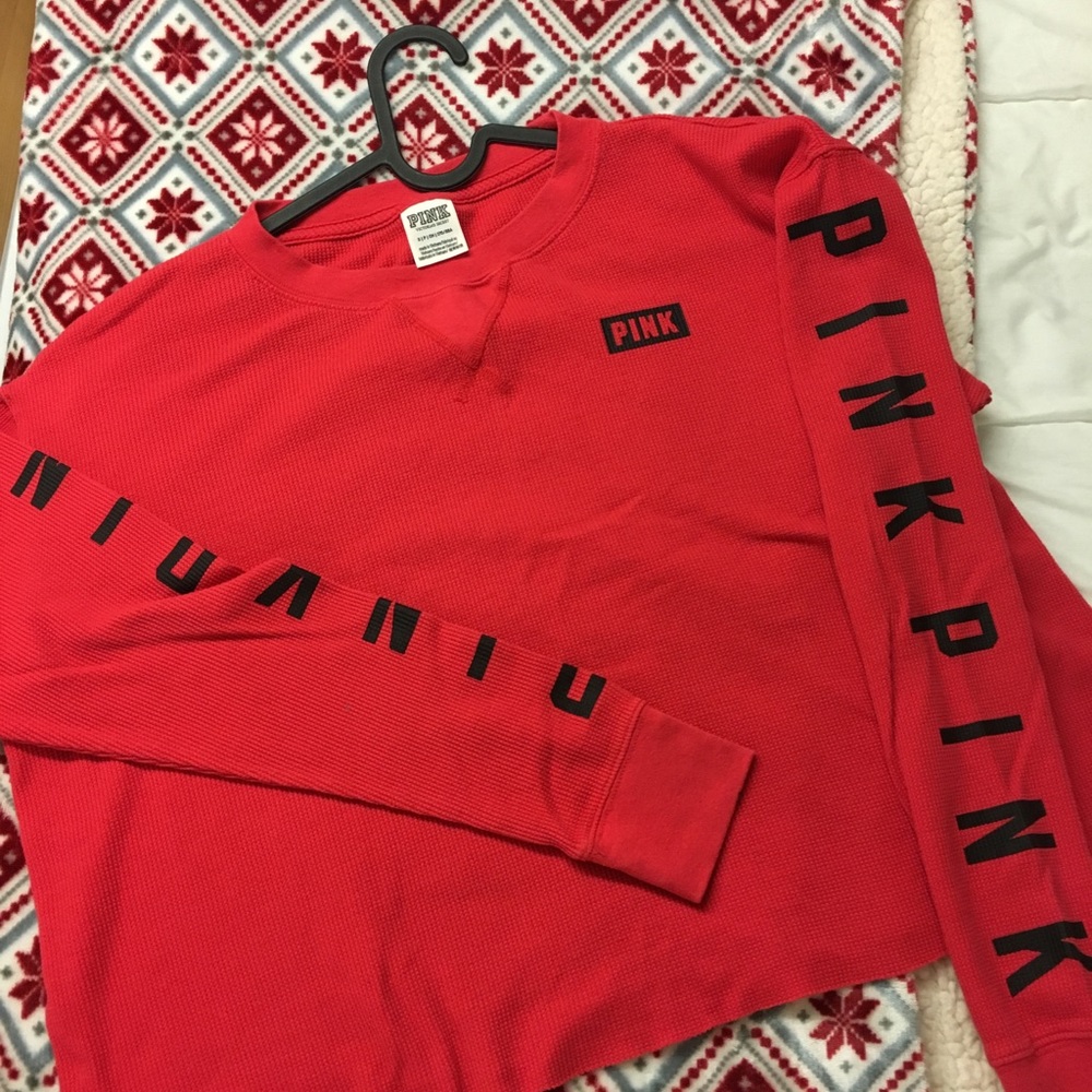 Pink red cropped long sleeve